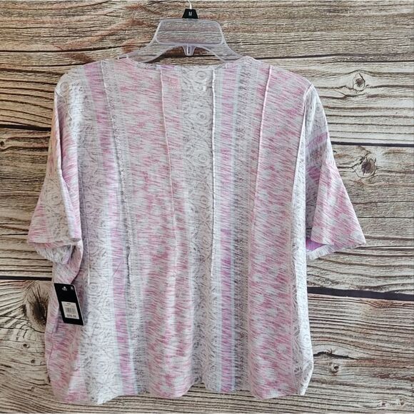 "Lucky Brand " Woman's Pullover Top Size: medium pink/brown multicolored NWT - Picture 2 of 8